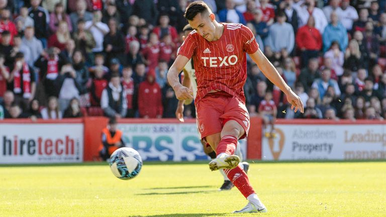 Bojan Miovski opened the scoring for Aberdeen from the penalty spot