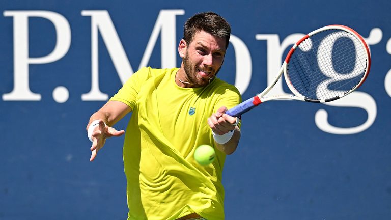 Cameron Norrie during a men&#39;s singles match at the 2022 US Open, Tuesday, Aug. 30, 2022 in Flushing, NY. (Rhea Nall/USTA via AP)