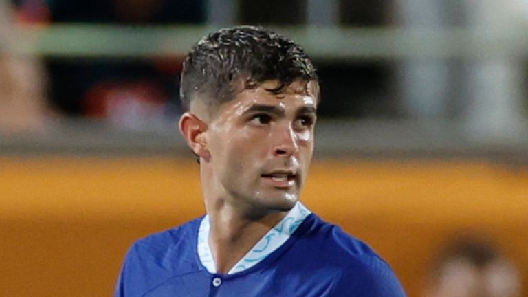 ORLANDO, FL - 23 juli: Chelsea forward Christian Pulisic (10) tijdens de wedstrijd tussen Chelsea en Arsenal op 23 juli 2022 in Camping World Stadium in Orlando, Florida.  (Foto door David Rosenblum/Icon Sportswire) (Icon Sportswire via AP Images)