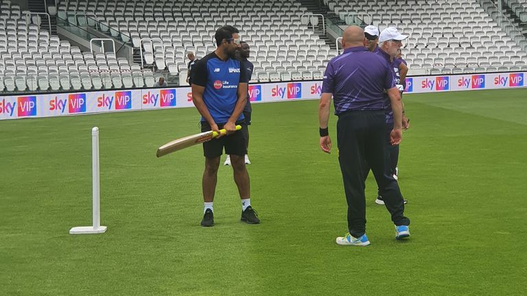 London Spirit's Ravi Bopara gets an understanding of what visually-impaired cricket is like
