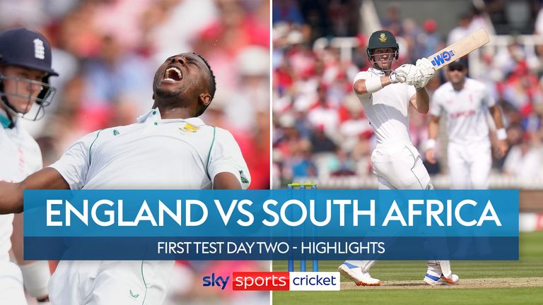 Highlights from day two of the first LV= Insurance Test between England and South Africa at Lord&#39;s.