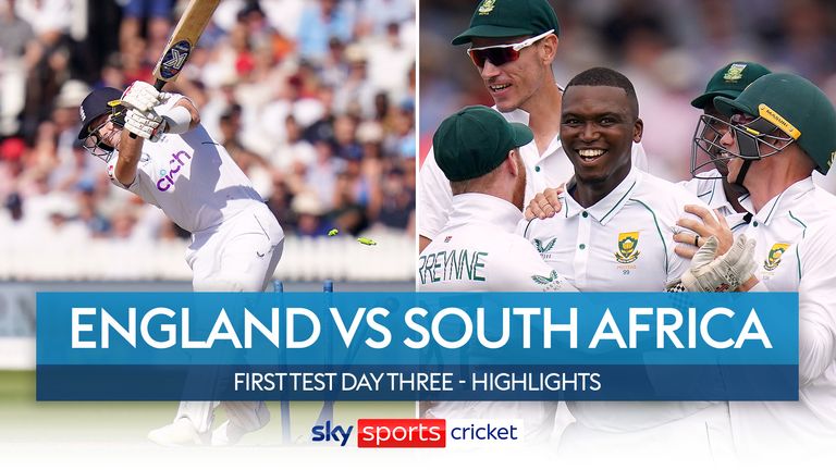 Highlights from day three of the first Test between England and South Africa at Lord&#39;s.