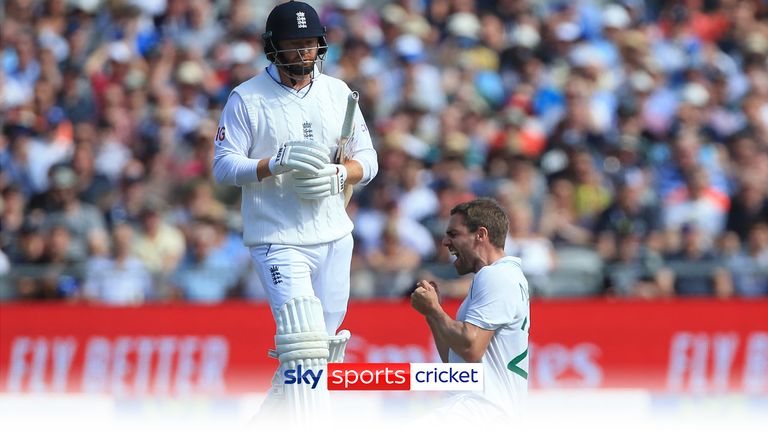 Jonny Bairstow falls just one run short of his half century as Anrich Nortje gets the England batter caught at slip early on day two.