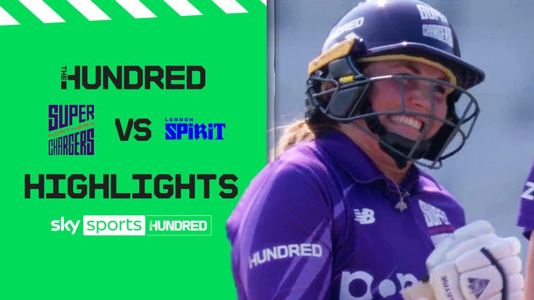 Highlights of The Hundred match between Northern Superchargers and London Spirit. 