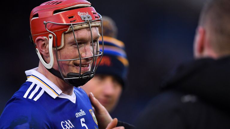 13 February 2022; Dillon Quirke of Tipperary celebrates after the Allianz Hurling League Division 1 Group B match between Tipperary and Kilkenny at FBD Semple Stadium in Thurles, Tipperary. Photo by Brendan Moran/Sportsfile