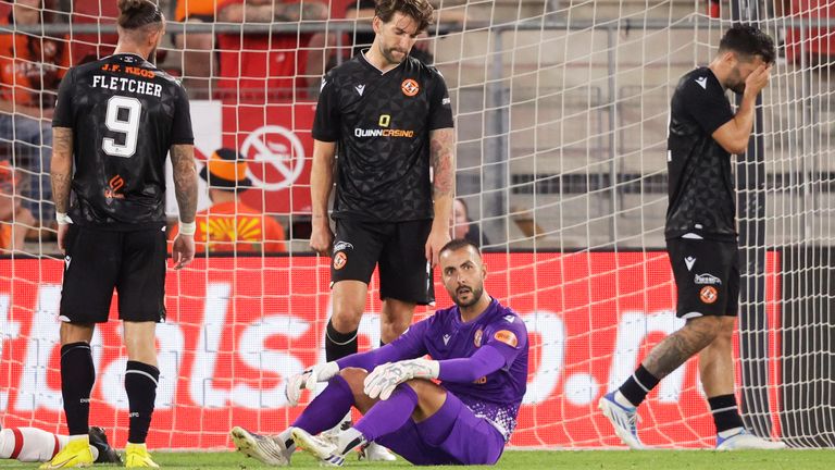 Dundee United lost 7-0 away to AZ Alkmaar.