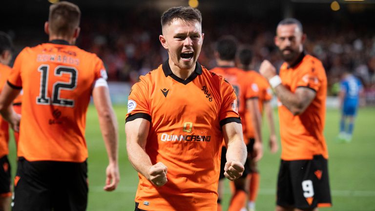 Dundee United's Glenn Middleton celebrates his goal