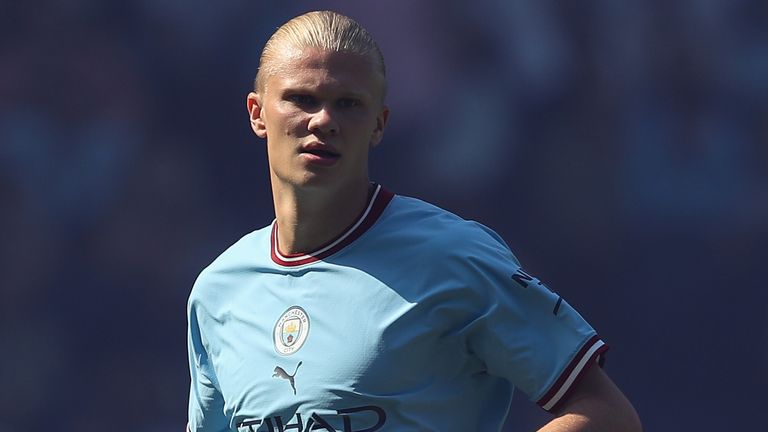 Erling Haaland en acción para el Manchester City contra el Bournemouth