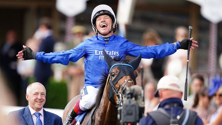 Frankie Dettori soaks up the atmosphere at York after winning the Ebor on Trawlerman