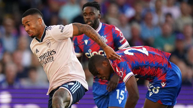 Gabriel Jesus in action for Arsenal vs Crystal Palace