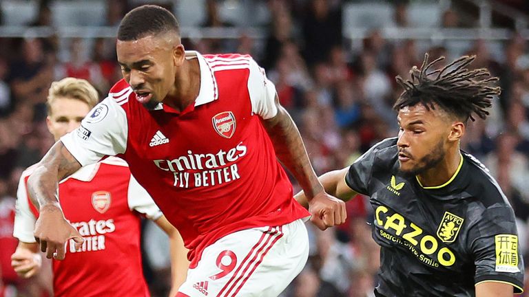 Gabriel Jesus fires Arsenal in front against Aston Villa