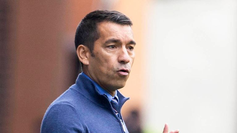 GLASGOW, SCOTLAND - AUGUST 06: Rangers manager Giovanni van Bronckhorst during a cinch Premiership match between Rangers and Kilmarnock at Ibrox Stadium, on August 06, 2022, in Glasgow, Scotland (Photo by Alan Harvey / SNS Group)