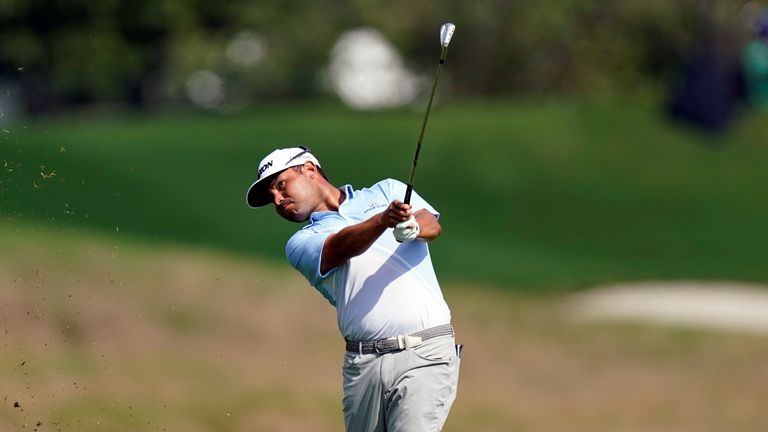 J.J. Spaun hits from the second fairway during the second round of the St. Jude Championship golf tournament Friday, Aug. 12, 2022, in Memphis, Tenn.