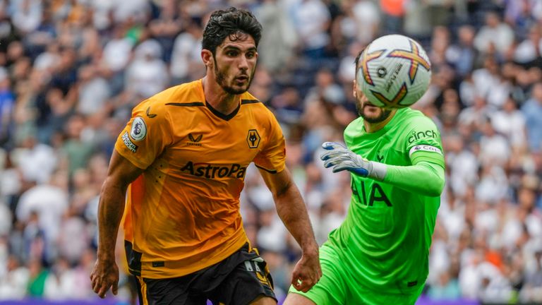 Goncalo Guedes sprints past Hugo Lloris (AP)