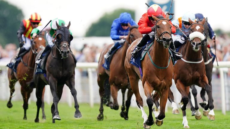 Highfield Princess and Jason Hart power clear to win the Nunthorpe Stakes