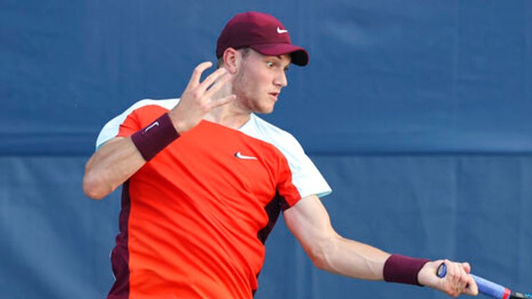 Jack Draper continued his good form during the first round of the 2022 US Open. (Brad Penner/USTA via AP)