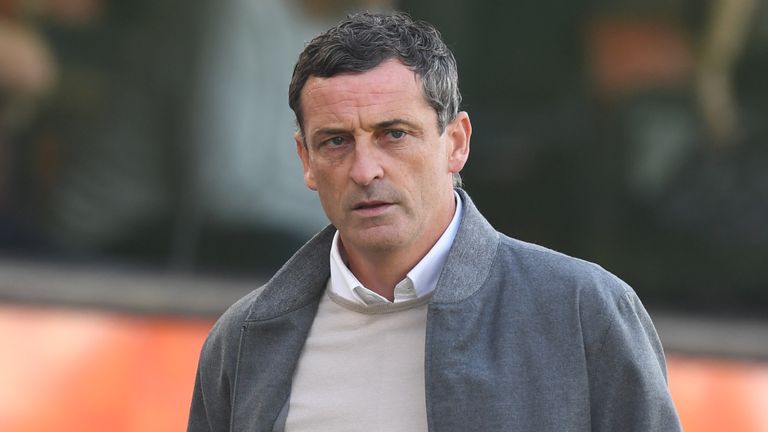 DUNDEE, SCOTLAND - AUGUST 20: Dundee United's Jack Ross looks dejected at half time during a cinch Premiership match between Dundee United and St Mirren at Tannadice, on August 20, 2022, in Dundee, Scotland.  (Photo by Craig Foy / SNS Group)