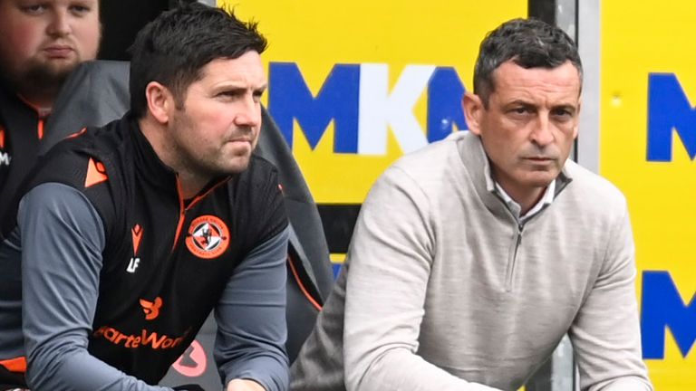 Liam Fox (left) is in interim charge after Jack Ross was sacked by Dundee United