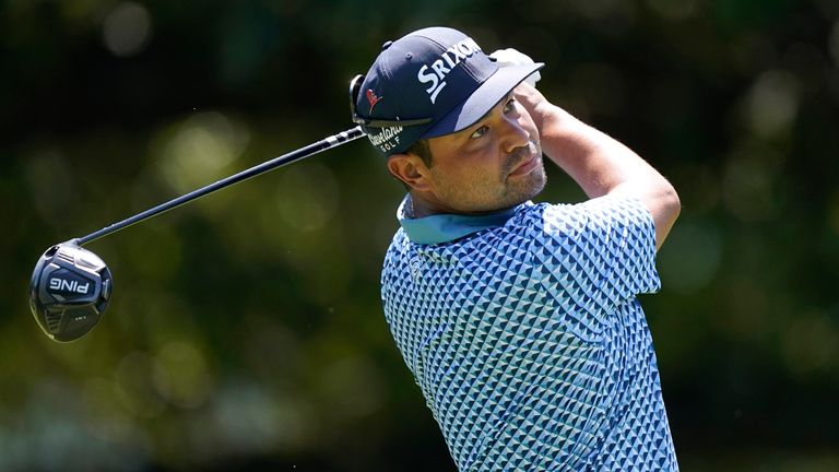 JJ Spaun hits off the sixth tee during the third round of the St. Jude Championship 