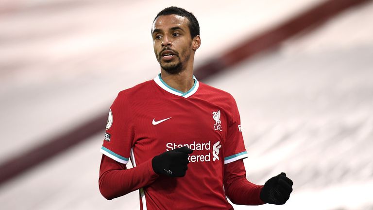 Liverpool's Joel Matip during the Premier League match at Anfield, Liverpool. Picture date: Thursday January 21, 2021.