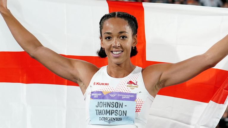 Katarina Johnson-Thompson successfully defended her Commonwealth title in the women's heptathlon