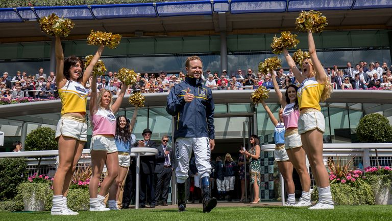 Kerrin McEvoy of The Rest of The World Team is introduced at the opening ceremony of the Shergar Cup