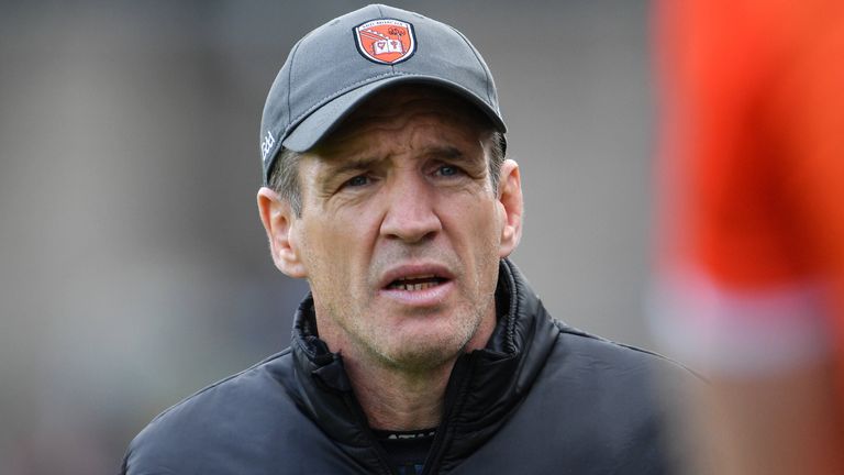 12 June 2022; Armagh manager Kieran McGeeney during the GAA Football All-Ireland Senior Championship Round 2 match between between Donegal and Armagh at St Tiernach's Park in Clones, Monaghan. Photo by Ramsey Cardy/Sportsfile