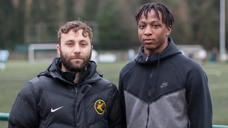 Harry Hudson poses with Kinetic Academy graduate Joe Aribo