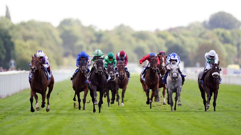 Frankie Dettori and Kinross (left) get home in front in the City Of York Stakes