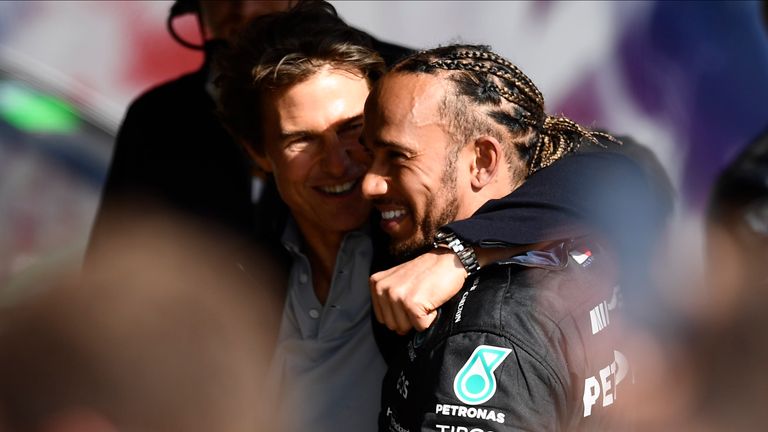 Tom Cruise and Lewis Hamilton are good friends, but Mercedes drivers' schedules prevented them from co-starring in Top Gun