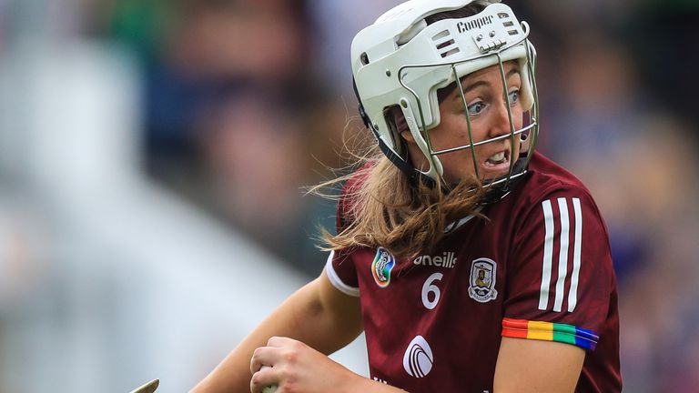 REPRO FREE***PRESS RELEASE NO REPRODUCTION FEE*** EDITORIAL USE ONLY.Glen Dimplex All-Ireland Intermediate Camogie Championship Semi-Final, UMPC Nowlan Park, Co. Kilkenny 24/7/2022.Galway vs Meath.Galway's Lisa Casserly.Mandatory Credit ..INPHO/Evan Treacy