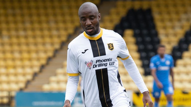 LIVINGSTON, SCOTLAND - JULY 23: Livingston's Dylan Bahamboula during a Premier Sports Cup match between Livingston and Kelty Hearts  at the Tony Macaroni Arena, on July 23, 2022, in Livingston, Scotland. (Photo by Paul Devlin / SNS Group)