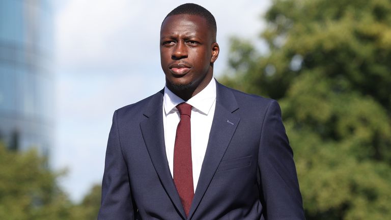 Benjamin Mendy arrives in court on Monday, August 22