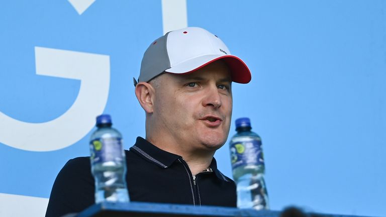 New Dublin manager Micheál Donoghue watches Cuala vs St Jude's on Saturday at Parnell Park