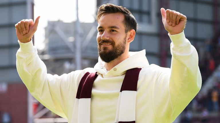 Hearts new signing Orestis Kiomourtzoglou is unveiled to the fans