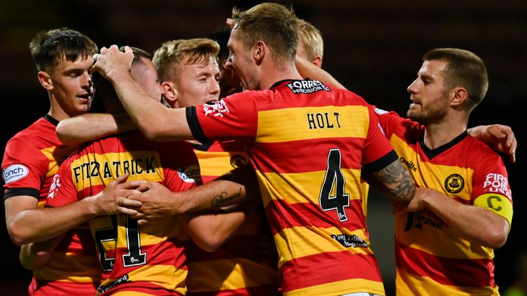 Aidan Fitzpatrick got the only goal as Partick Thistle beat celebrates Arbroath at Firhill