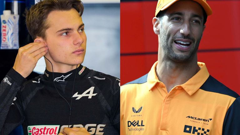 Oscar Piastri (left) is replacing Daniel Ricciardo (right) at McLaren this year