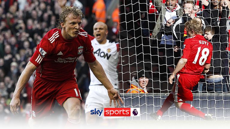 Take a look at Dirk Kuyt's hat trick at Anfield against Manchester United.