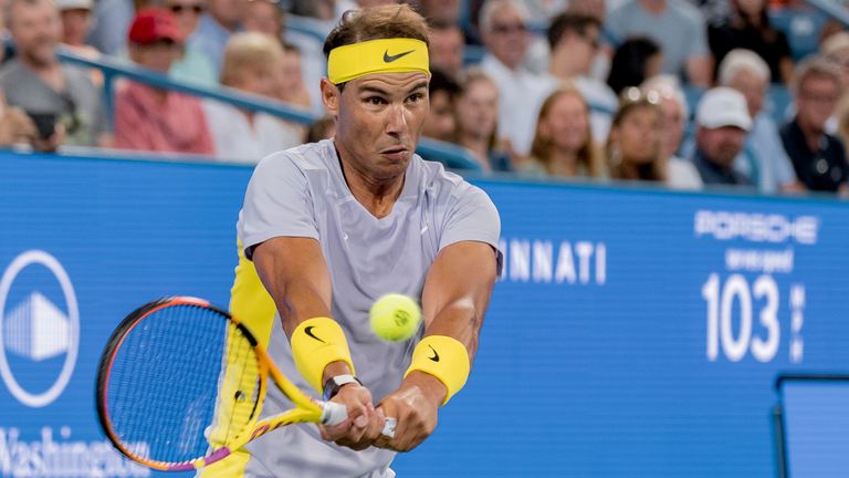 Nadal in action against Coric 