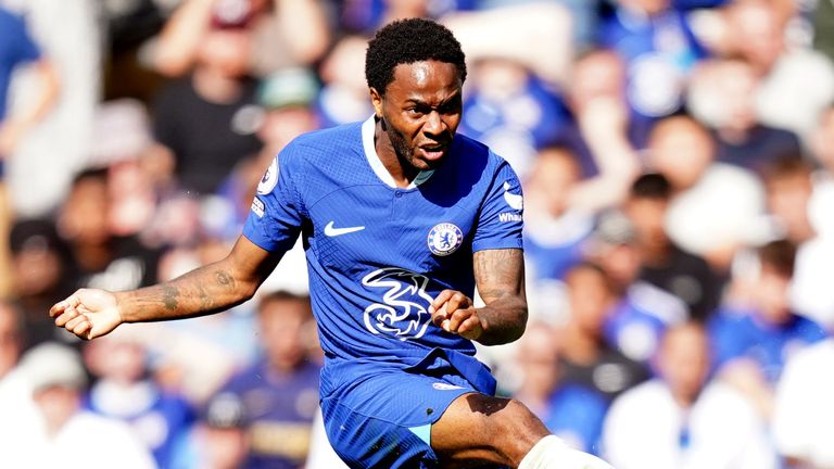 Raheem Sterling fires Chelsea in front against Leicester