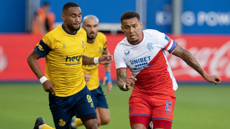 Rangers' James Tavernier during the UEFA Champions League Third Qualifying Round match between Union Saint-Gilloise and Rangers 