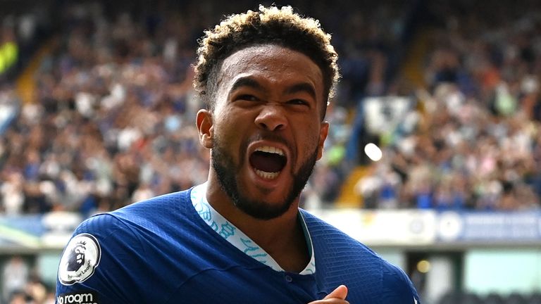 Reece James celebrates after restoring Chelsea&#39;s lead against Tottenham