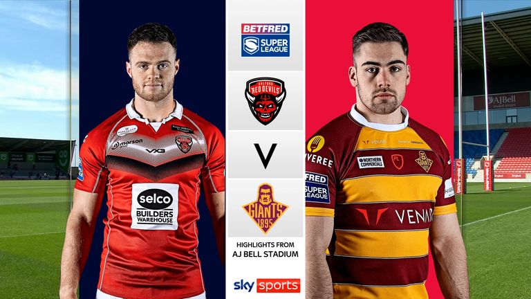 Highlights of the Betfred Super League match between Salford Red Devils and Huddersfield Giants.