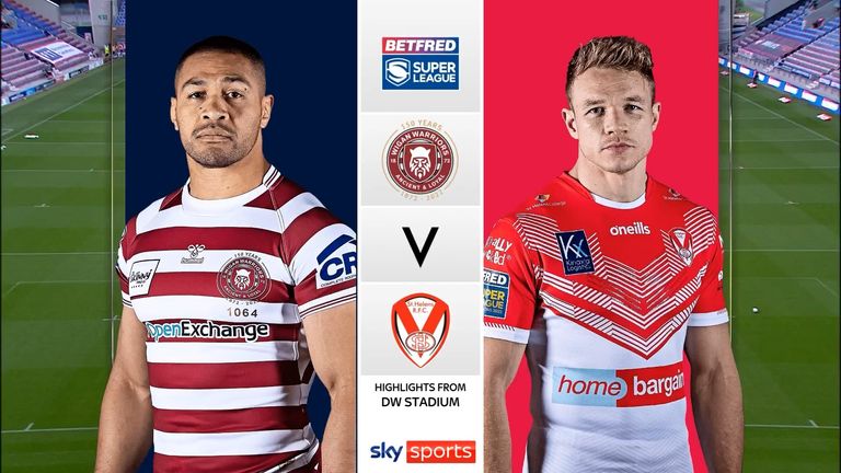 Highlights of the Super League clash between Wigan Warriors and St Helens.