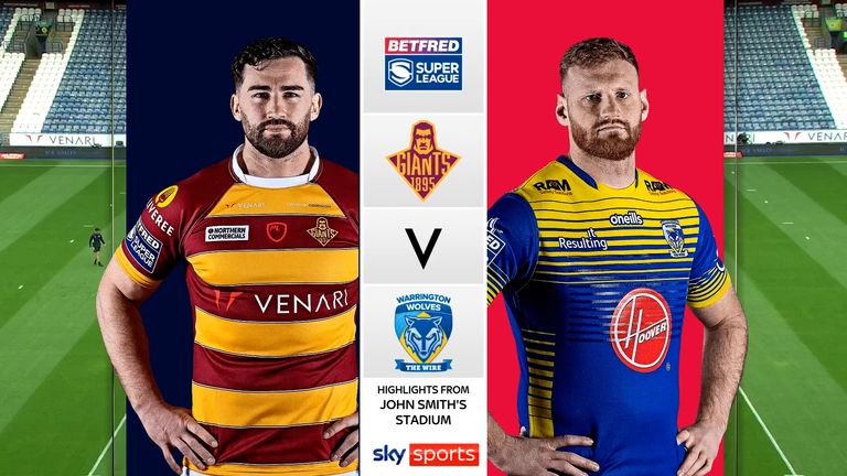 Highlights of the Super League clash between Huddersfield Giants and Warrington Wolves.