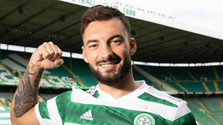 GLASGOW, SCOTLAND - AUGUST 29: Sead Haksabanovic is pictured at a Celtic Press Conference for the first time as a Celtic FC player at Celtic Park, on August 29, 2022, in Glasgow, Scotland.  (Photo by Craig Williamson / SNS Group)