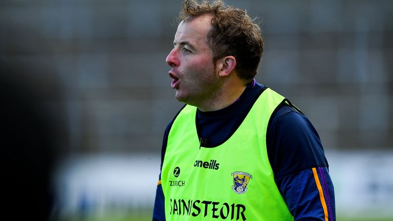 26 June 2021; Wexford manager Seoirse Bulfin during the Leinster GAA Hurling Senior Championship Quarter-Final match between Wexford and Laois at UPMC Nowlan Park in Kilkenny. Photo by Ray McManus/Sportsfile
