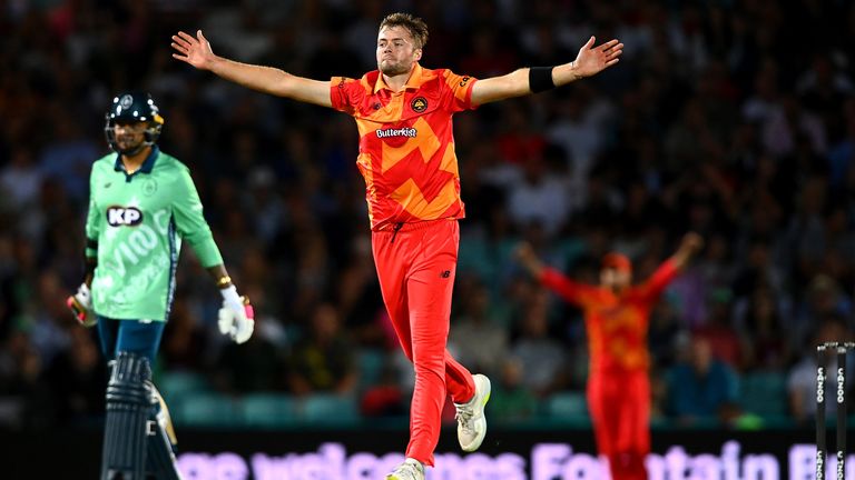 Tom Helm produced a match winning over to dismiss the Curran brothers and help seal the win for Birmingham Phoenix. (Getty Images)