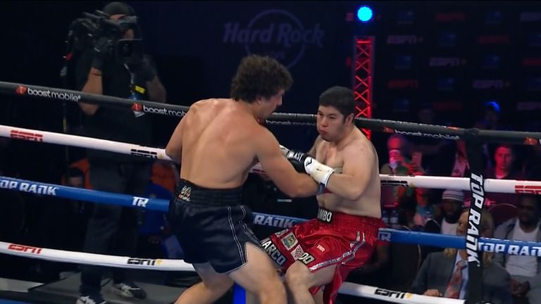 Richard Torrez Jr. knocks out Marco Antonio Canedo in the opening round of their heavyweight fight