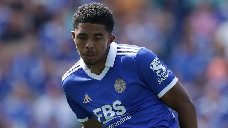 Wesley Fofana during Leicester&#39;s match against Brentford